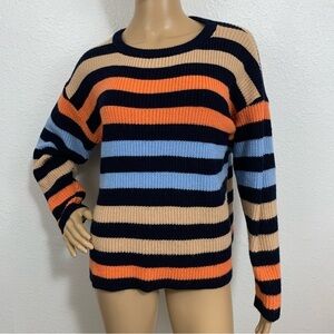 402 And Beyond Wool Acrylic Striped Knit Sweater Size M